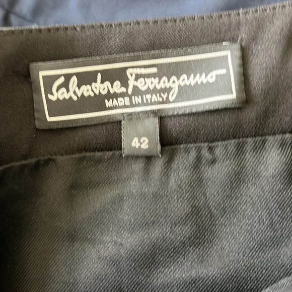 Salvatore Ferragamo Pleated Trouser Side Slit Pocket Pencil Skirt Wool - Picture 6 of 8